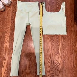 CARBON 38 Ribbed High Rise 7/8 Legging and Tank Set